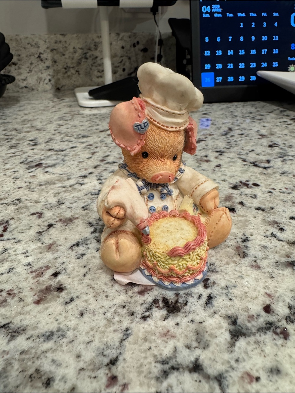 Enesco Cream and Blue 'This Little Piggy' Figurine Base